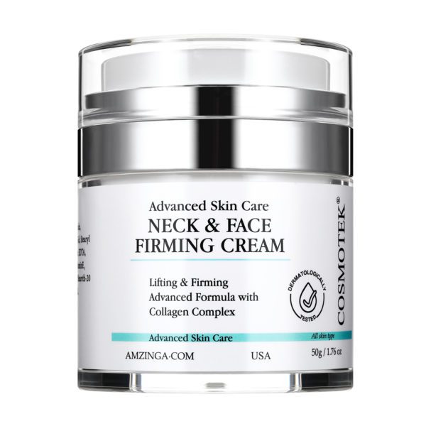 Neck Firming Cream – Natural Anti-Aging Facial Moisturizer with Retinol, Collagen & Hyaluronic Acid – Day & Night Anti-Wrinkle Cream – Firming, Hydrating Face Cream – 1.76Oz