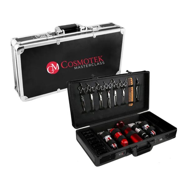 BLACK-SILVER – Barber Case Stylist Lock Attache Carrying Portable Travel Case Professional Hair Kit Organizer Storage Display Box with Handle (Copy)