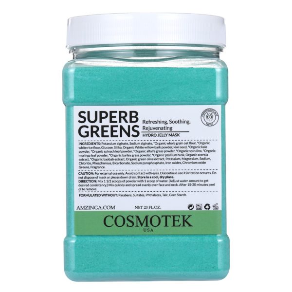 Superb Greens – Jelly Mask for Facial Skin Care, Natural Gel Hydro Face Masks, Professional Peel Off Hydro jelly Mask, Moisturizing, Brightening & Hydrating, Mask Powder for Wrinkles & Acne 23FL.OZ