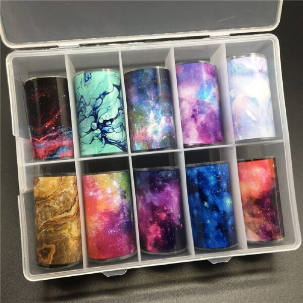 Angel Nail Foils for Transfer Paper Stickers Bohemia Sliders Adhesive Nails Wraps DIY Water Marble Nail Art Decorations 3Pcs