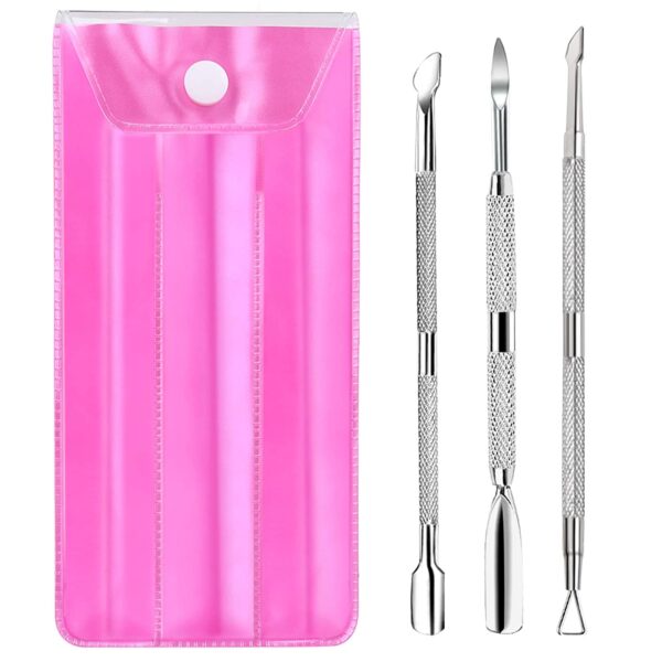 Cuticle Pusher, YGDZ 3PCS Gel Nail Polish Cuticle Remover Nail Cuticle Pusher Stainless Steel Manicure Pedicure Tools Metal Cuticle Peeler Scraper