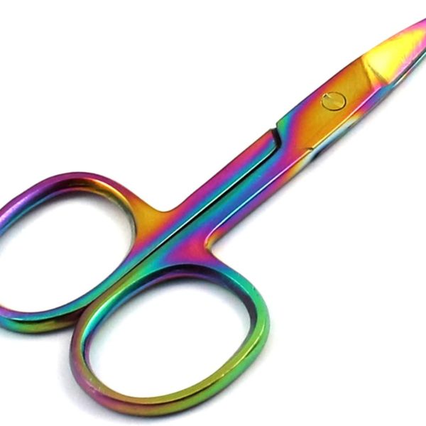 Rainbow Scissors Eyebrow Manicure Colorful Scissors Cutter Nail Makeup Tool Woman Lady DIY MANKEUP Fashion Equipment – Rainbow Titanium Scissors