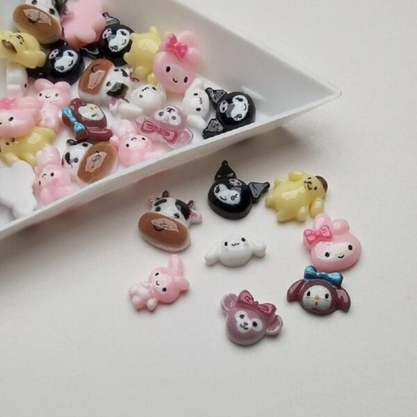 Cute Resin Nail Art Charms Happy Animals Jelly Gummy Sweet Candy 3D Nail Decoration DIY Nail Accessories (10PCS, Mixed)