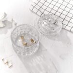 Glass Jar with Lid, Crystal Crown Jewelry Trinket Box - Image 3