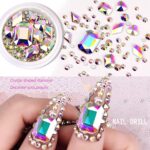 AB Crystal Nail Rhinestones, HOINCO Mix 20 Styles Flatback Rhinestone, 12 Types of 600 Diamonds + 2500 Round Beads, Crystals 3D Flat Back Gemstones for Nail DIY Crafts with Tweezers Pen (3100Pcs) - Image 4