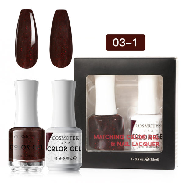 Matching Color Gel & Nail Lacquer Set 15ml (03-1)