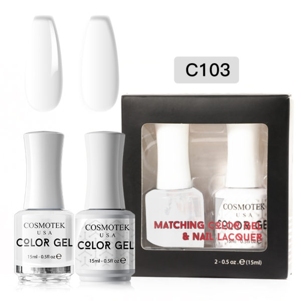 Matching Color Gel & Nail Lacquer Set 15ml (C103), Clear Nail Gel Color and lacquer