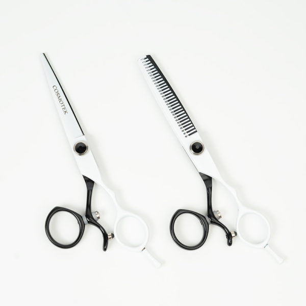 Professional Hair Cutting Scissors Set 420 Japanese Stainless– Thinning/Texturizing Shears Set – 6.5” Overall Length, Razor Edge Barber Scissors For Men; Women – Premium Shears For Salon ; Home Use ( White )