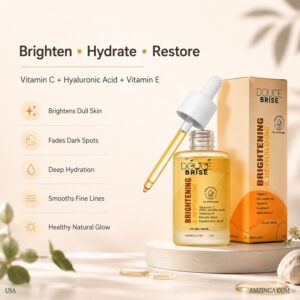 Vitamin C Face Serum with Hyaluronic Acid & Vitamin E – Anti-Aging Brightening Serum for Dark Spots & Wrinkles
