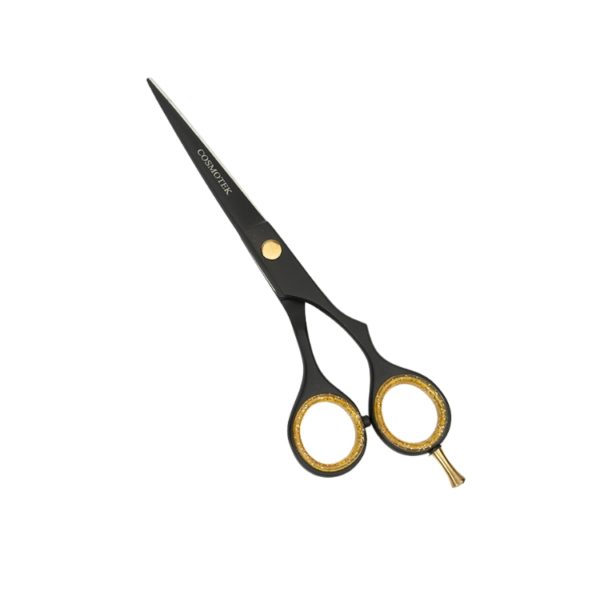 Air Cutting Scissors Shears Professional Barber 6.5 Inch Hairdressing Regular Scissor Salon Razor Edge Hair Cutting Shear Japanese 420 Stainless Steel With Detachable Finger Inserts (Black)