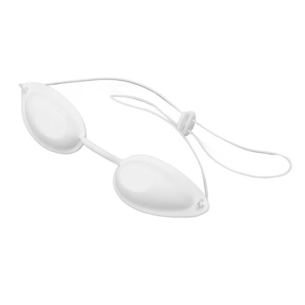 2 pack  Sunnies Flexible Tanning Bed Goggles UV Eye Protection Glasses (White), for facial,  FDA Compliant,