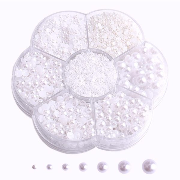 5800Pcs Half Pearls for Crafts, Flatback Pearls for Artwork Making, DIY  Rhinestones Accessory Nail Art, Face Gems Jewels Flat Back Craft Pearls for