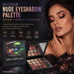 Professional 20 Colors Aromas Nude Eyeshadow Palette Long Lasting Multi Reflective Shimmer Matte Glitter Pressed Pearls Eye Shadow Makeup Pallet Kit - EDITORIAL