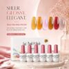 Jelly Gel Nail Polish Set Sheer Nude Gel Polish Crystal Transparent, red, orange, brown, pink nude, grey ... Gel Polish Kit Nail Art Varnish Manicure Collection Gift Set 15ML 6PCS - JG6-40