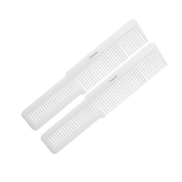 2 Pieces Hair Cutting Comb for Women, Professional Barber Combs Set All Purpose Clipper Comb Hairstylist Hair Comb for Men Stylists Home Salon (White))