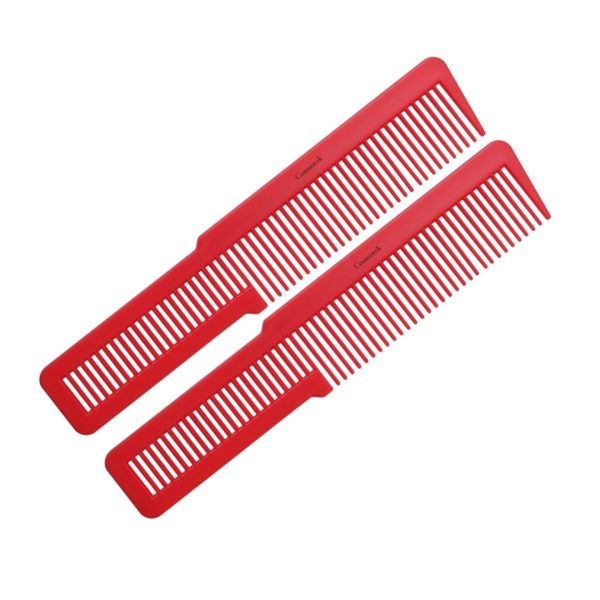 2 Pieces Hair Cutting Comb for Women, Professional Barber Combs Set All Purpose Clipper Comb Hairstylist Hair Comb for Men Stylists Home Salon (Red)