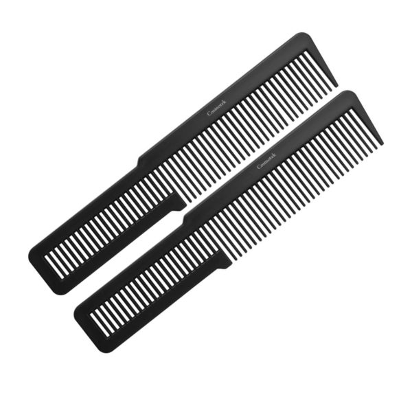 2 Pieces Hair Cutting Comb for Women, Professional Barber Combs Set All Purpose Clipper Comb Hairstylist Hair Comb for Men Stylists Home Salon (Black)