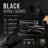 BLACK Nitrile Gloves, size S,M,L 4mil-100 Count, Gloves Disposable Latex Free, Disposable Gloves for Household, Food safe
