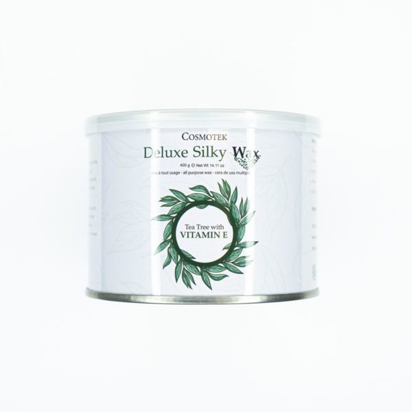 Deluxe Silky Wax ,Natural All Purpose, Tea Tree with VITAMIN E Hair Removing Hot Wax Brows Bikini Body 14 Oz Jar