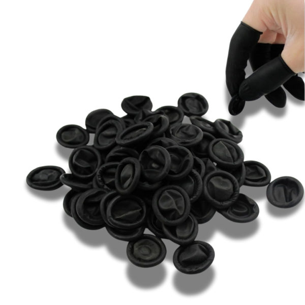 Latex Finger Cots Disposable Fingertips Protective Finger Cots for Electronic Repair, Handmade, Industrial Apply, Black
