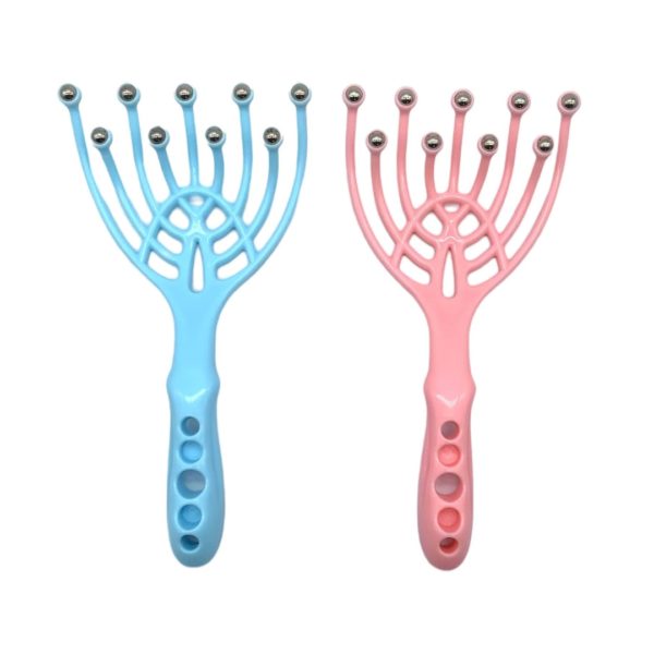 Scalp Massager, Handheld SPA Head Massager, 9 Claws Massage for Hair Growth, Deep Stress Relax, Office Home SPA Parents Gift Pink+Blue, 2 Pack