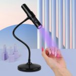 2 in 1 UV Light for Nails, Mini UV LED Nail Lamp with LED Display - Portable Handheld Nail Dryer with Sturdy Stand 9W Rechargeable Cordless Nail Lamp for Gel Nails, Black - Image 2