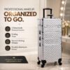 Multi-Tier Modular Cosmetic Trolley with Lockable Latches, Expandable Trays & Smooth-Rolling Wheels