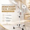 Professional Aromatherapy Facial Steamer 3 in 1 for Face with Hot & Cold Nozzle 5X LED Magnifying Lamp Facial Steamer for Esthetician Beauty Face Equipment Use at Home or Salon