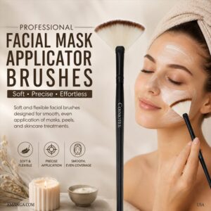 Slim Soft Facial Fan Brush, 4 PCS Facial Brushes Fan Mask Brushes, Soft Facial Applicator Brushes Tools Acid Applicator Brush for Peel Glycolic Mask Makeup for Mud Cream Peel Masques,