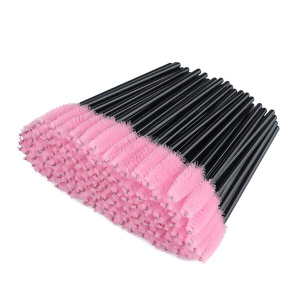 100PCS Disposable Eyelash Brushes, Adjustable Mascara Wands Makeup Applicator, Eyelash Spoolies Brushes for Eyelash Extensions and Eyebrows (Pink) Bonita Crown