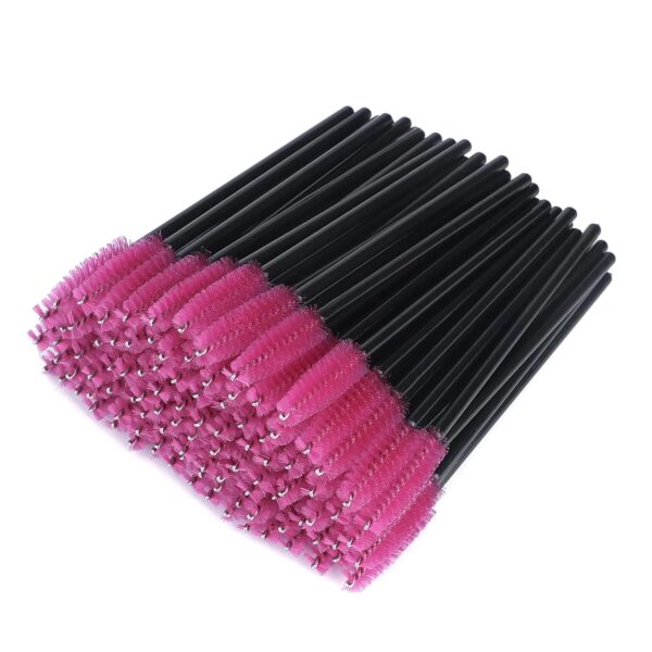 100PCS Disposable Eyelash Brushes, Adjustable Mascara Wands Makeup Applicator, Eyelash Spoolies Brushes for Eyelash Extensions and Eyebrows (red) Bonita Crown