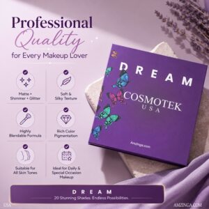 Professional 20 Colors Aromas Nude Eyeshadow Palette Long Lasting Multi Reflective Shimmer Matte Glitter Pressed Pearls Eye Shadow Makeup Pallet Kit - DREAM