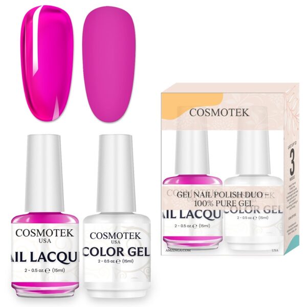 Frosbite #d93baa Nail Polish Set | Professional-Use Gel & Lacquer Duo by Cosmotek USA, Ideal for Salons, Nail Technicians, and Long-Lasting Wear