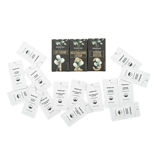 BonitaCrown Eyelash Lifting Kit for Professionals – Complete 3-Step – Lifting Cream, Neutralising Lotion & Keratin Booster