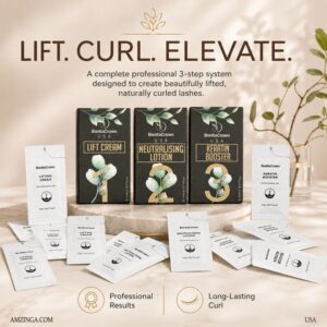 BonitaCrown Eyelash Lifting Kit for Professionals – Complete 3-Step - Lifting Cream, Neutralising Lotion & Keratin Booster