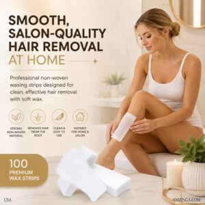 Cosmotek Non-Woven Wax Strips – 100 Count, 7.9” x 2.8” Hair Removal Strips for Body, Legs, Arms, Face – Professional Salon-Quality Depilatory Paper