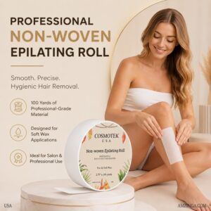 Non-woven Epilating Roll for Hair Waxing | Non Woven Design For Use with Soft Waxes | Hair Removal, 100 yds, professional use
