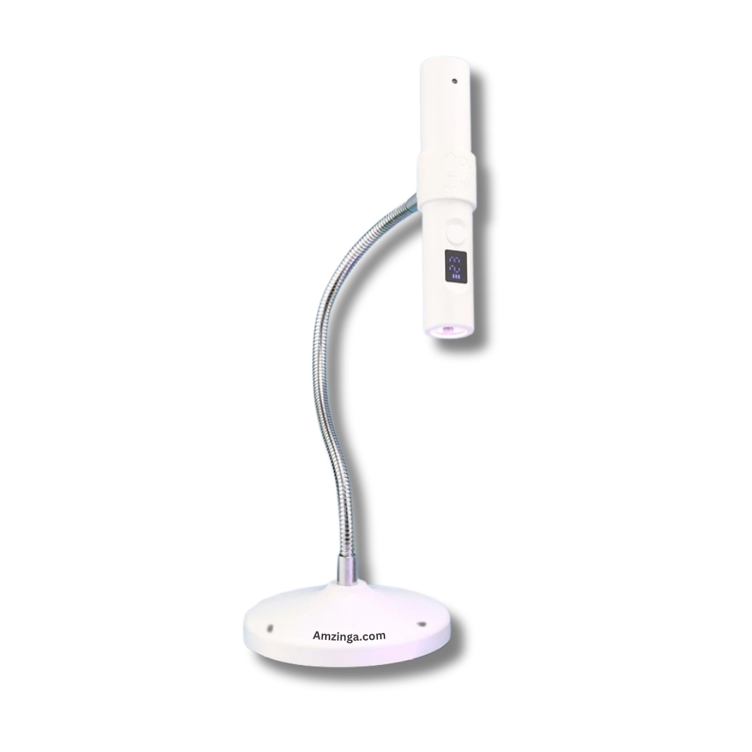 2 in 1 UV Light for Nails, Mini UV LED Nail Lamp with LED Display - Portable Handheld Nail Dryer with Sturdy Stand 9W Rechargeable Cordless Nail Lamp for Gel Nails, White