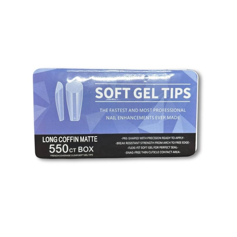 Coffin Nail Tips,5500ct box Gel x Nail Tips Long Coffin Nails Half Matte Soft Nail Tips 11 Sizes, Clear False Nails for Acrylic Nail Extensions Pre-Shape