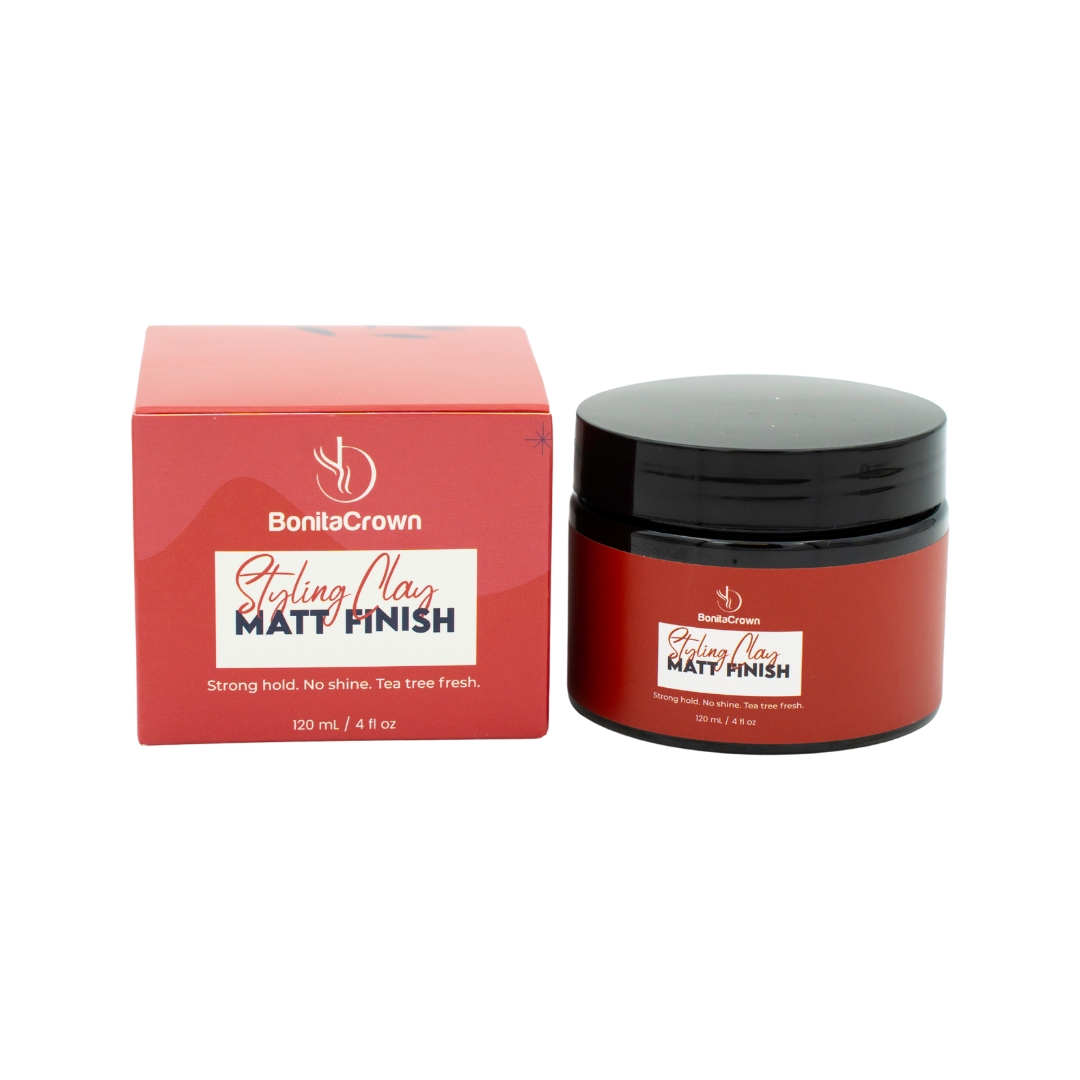 Bonita Crown Styling Wax – Matte Finish Hair Wax 120ml | Strong Hold, No Shine, Tea Tree Scent – Professional Styling Clay for Men & Women | Texturizing Hair Wax for Natural Look & Easy Wash Out