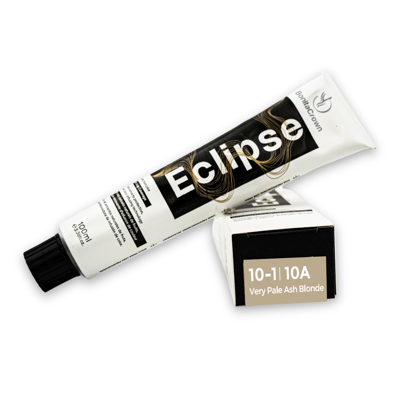 10-1 | 10A – Very Pale Ash Blonde Bonita Crown Eclipse Permanent Hair Color – Salon-Quality, Full Gray Coverage, Enriched with Natural Fruit Extracts for Long-Lasting Shine – 100ml