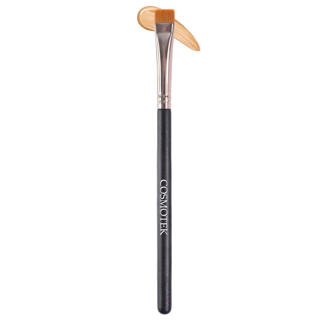 Cosmotek Thin Eyeliner & Brow Brush – Precision Flat Angle Brush for Eyeliner, Eyebrows, and Eyeshadow – Soft Synthetic Bristles, Smudge & Detail Makeup Tool