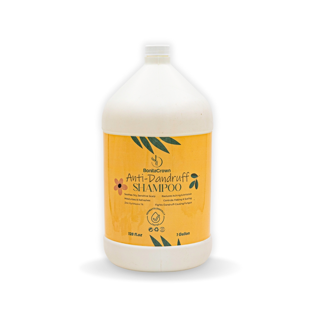Bonita Crown Anti-Dandruff Shampoo – 1 Gallon (128 fl oz) | Zinc Pyrithione Formula Soothes Dry Scalp, Reduces Itching & Irritation | Fights Dandruff, Flaking & Fungal Build-Up | Moisturizing & Refreshing | For Sensitive Scalp