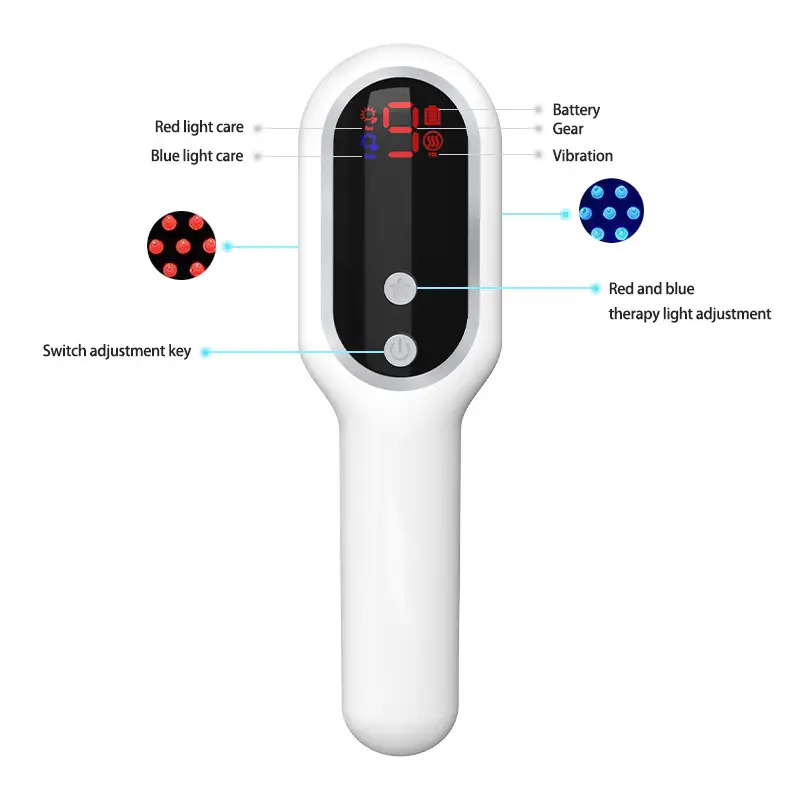 Laser Scalp Massager Comb, Hair Regrowth Brush Electric, Red Blue Light Phototherapy Vibration Hair Regrowth Brush for Hair Regrowth & Anti Hair Loss