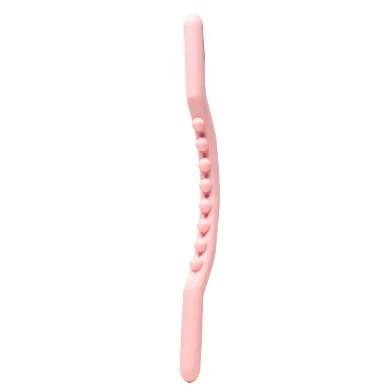 Therapy Guasha PINK Plastic Stick Massage 23.9" Tools,Lymphatic Drainage Massage Stick,Stomach Cellulite Massager, Myofascial Release Tool,Ease Pain Self Body Sculpting,Mountable Handle Row 8 Beads