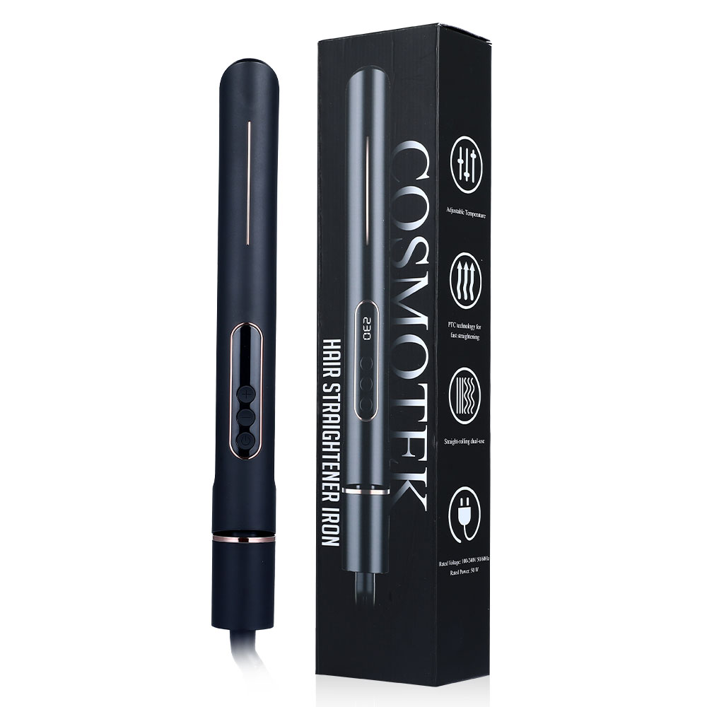 Pro Hair Straightener 1 inch Argan Oil Tourmaline Ceramic Titanium Heating Plate for Healthy Styling,2-in-1 Digital LCD 265-450°F Straightening Flat Iron & Curling Iron for All Hair Type