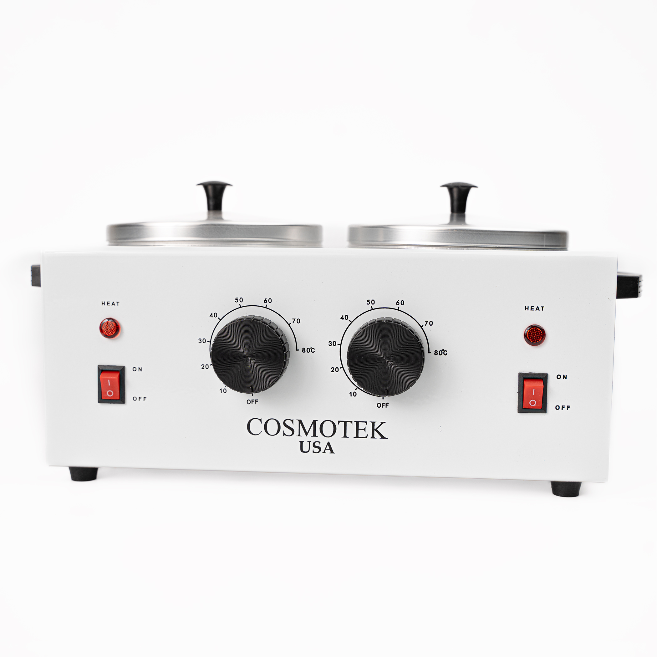 METAL * Double Wax Warmer Electric Wax Heater Dual Parrafin Hot Facial Skin Equipment SPA Adjustable Temperature Set