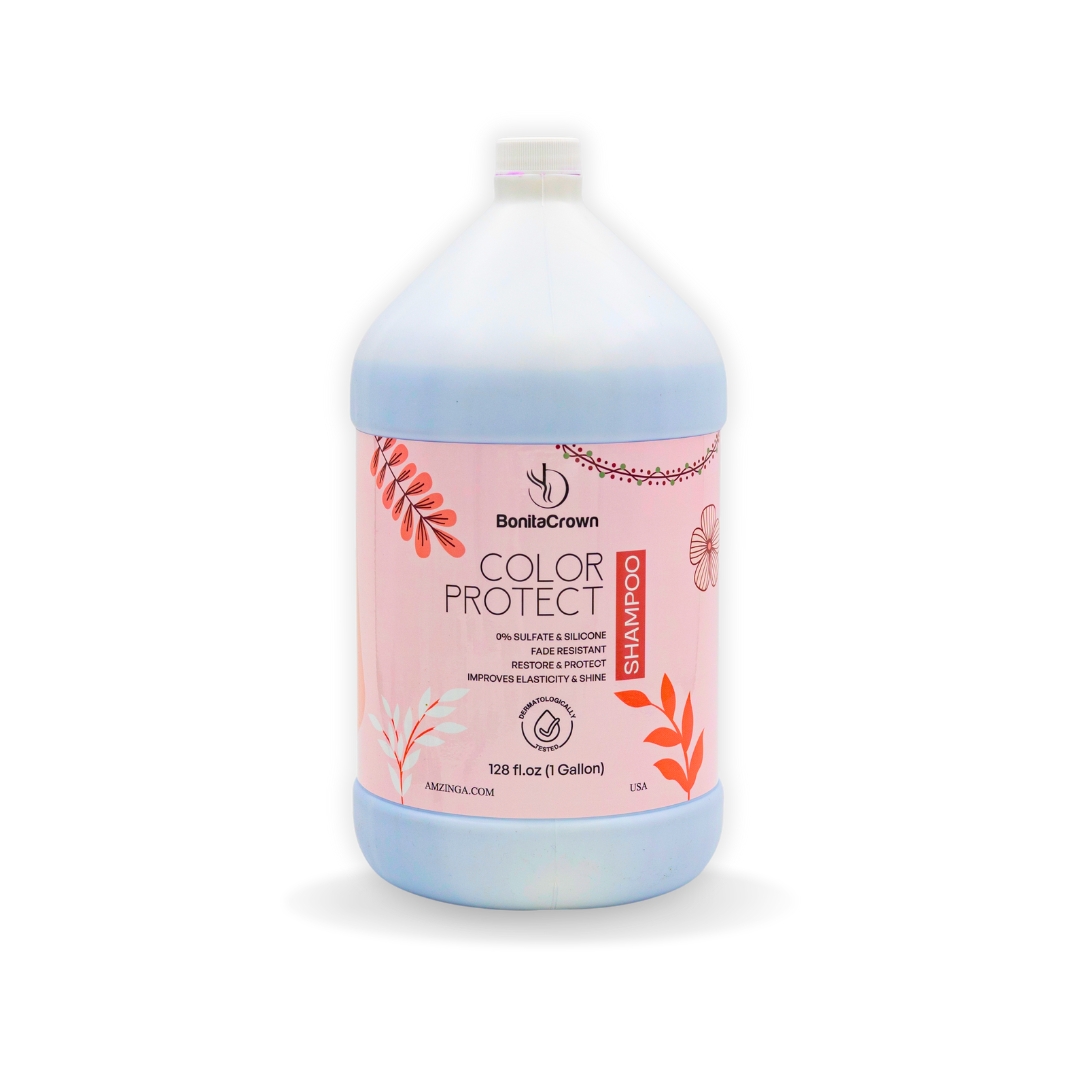 Bonita Crown Color Protect Shampoo – 1 Gallon (128 fl oz) | Sulfate & Silicone-Free | Fade-Resistant Formula | Restores & Protects Color-Treated Hair | Improves Elasticity & Shine | Salon-Size | Made in USA