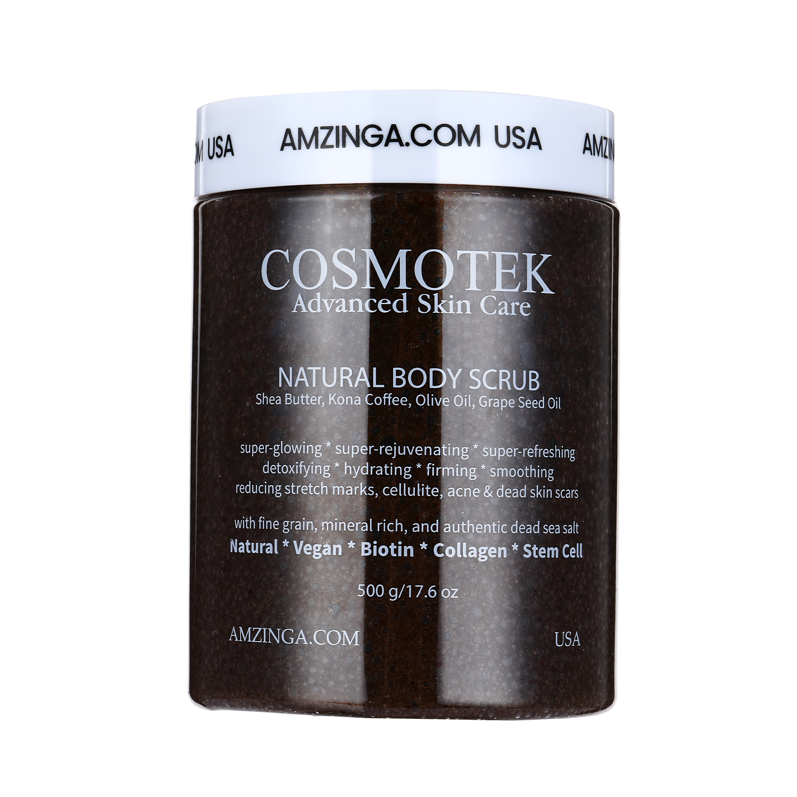 Coffee body scrub- Natural Exfoliating Salt Scrub & Body and Face Souffle helps with Moisturizing Skin, Acne, Cellulite, Dead Skin Scars, Wrinkles (16.7 oz)