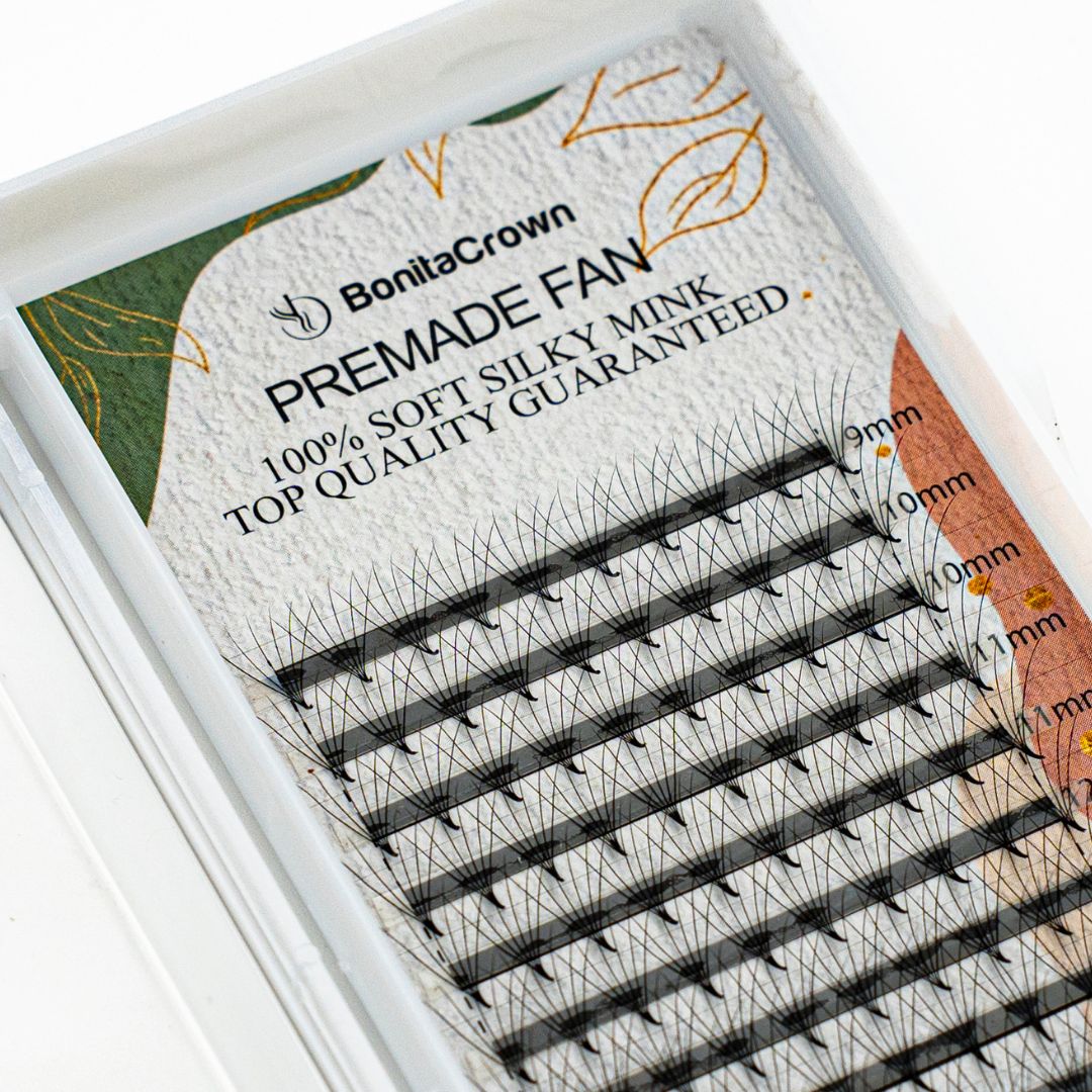 BonitaCrown Premade Fans Eyelash Extensions 6D Premade Lash Fans 8-15mm Mixed Length Promade Loose Fans Thin Base Premade Volume Lash Extension(6D-0.07C/ 8-15mm)